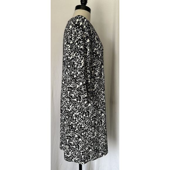 J. Jill Wearever Collection Petites Black Print Rayon Stretch Dress Womens PS SP - Picture 3 of 7